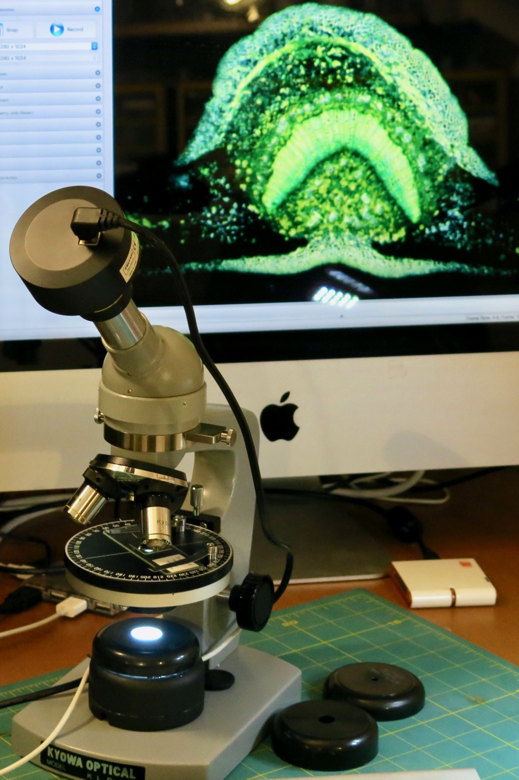 Modified Kyowa polarizing microscope